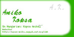 aniko kopsa business card
